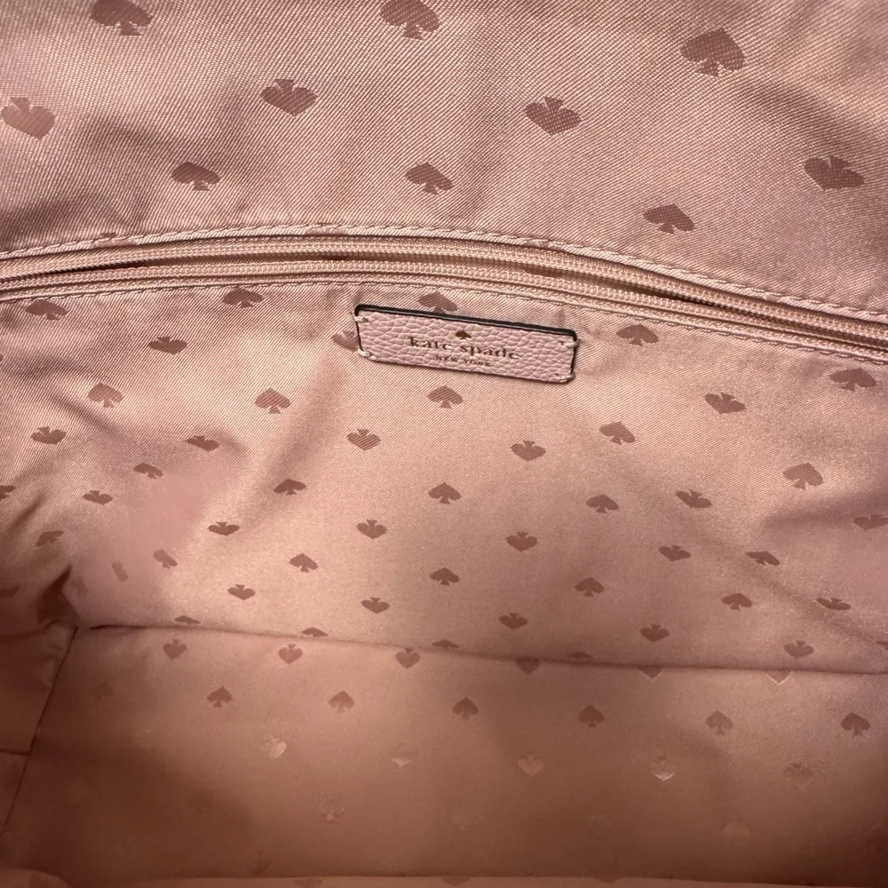 Kate Spade Monet Large Compartment Tote – Leather Pink Burgundy Shoulder Bag - Picture 11 of 17